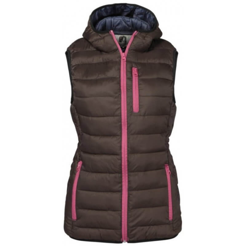 Gilet matelassé Trekking femme marron/rose