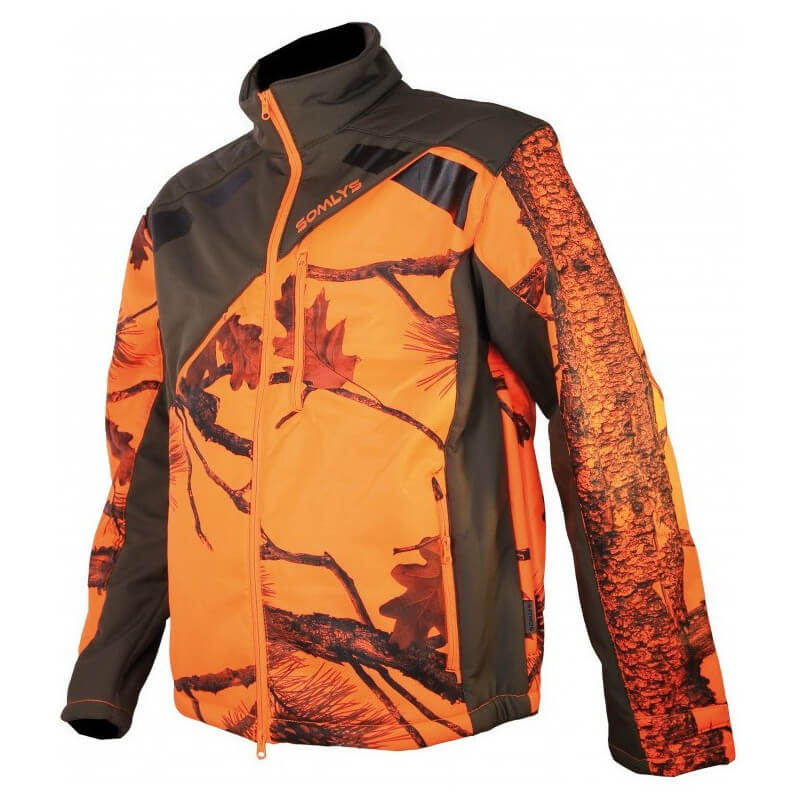 veste camo orange newtek softshell sherpa somlys