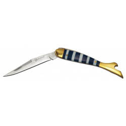 Couteau féminin 8cm avec manche nacré et bleu - STEPLAND