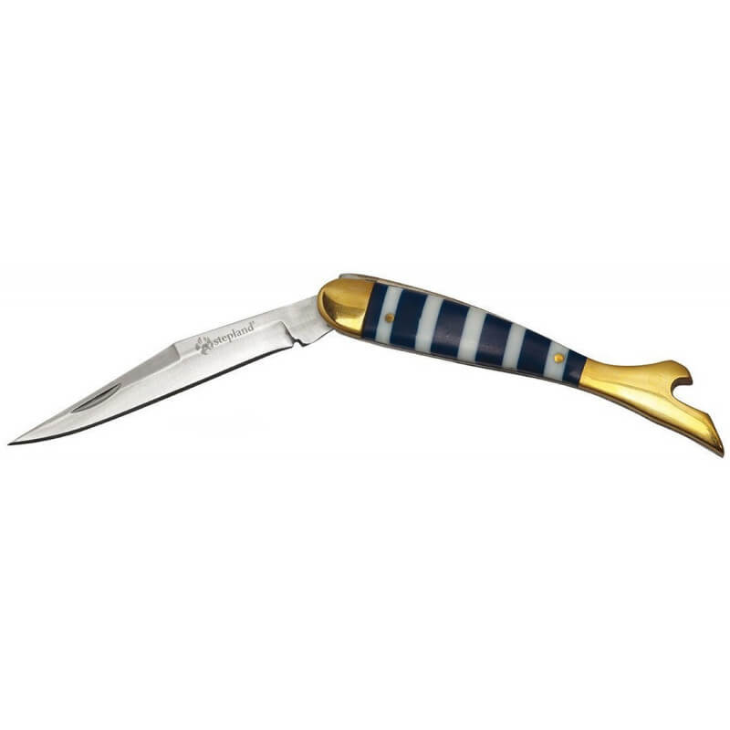 Couteau féminin 8cm avec manche nacré et bleu